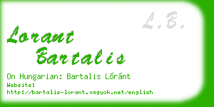 lorant bartalis business card